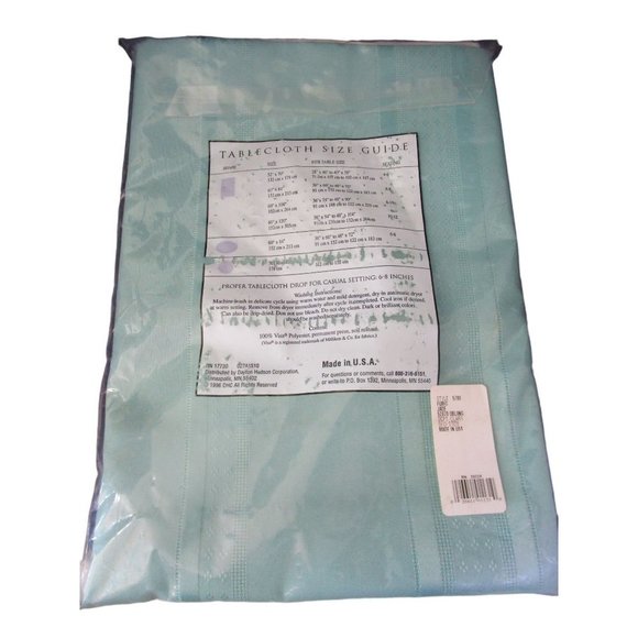 Furio Satin Stripe Oblong Tablecloth Four Napkin Set NOS Vintage 1996 Jade Green - Picture 4 of 13